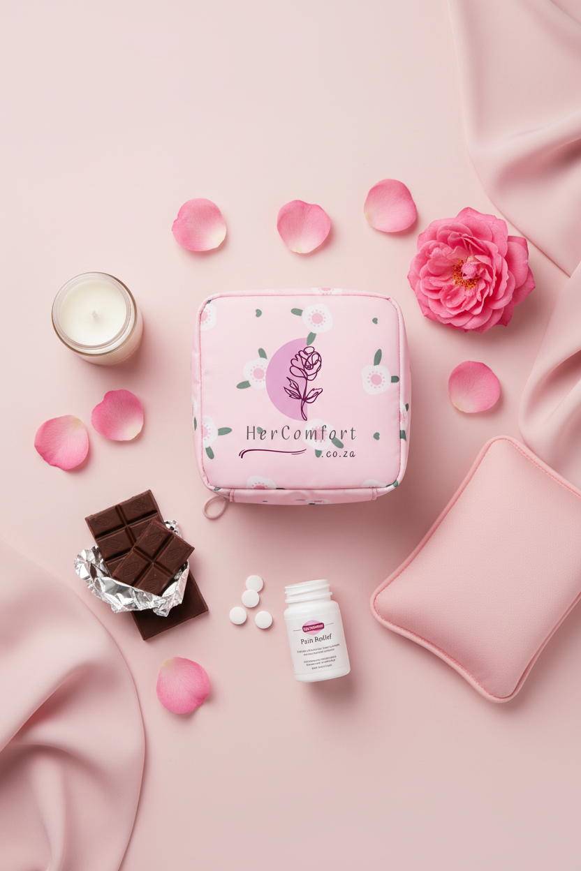 HerComfort™ The Essentials Pouch — Discreet. Organised. Always Ready.