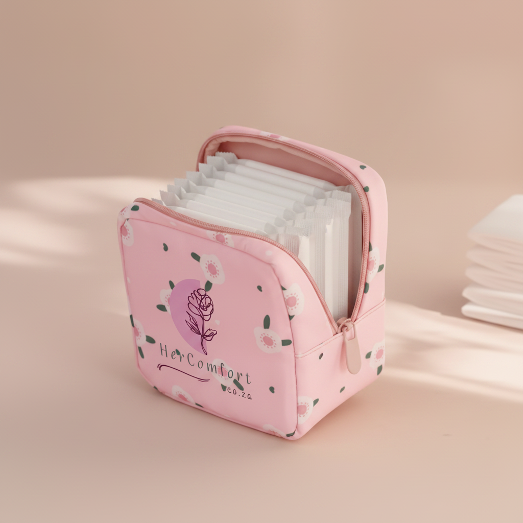 HerComfort™ The Essentials Pouch — Discreet. Organised. Always Ready.